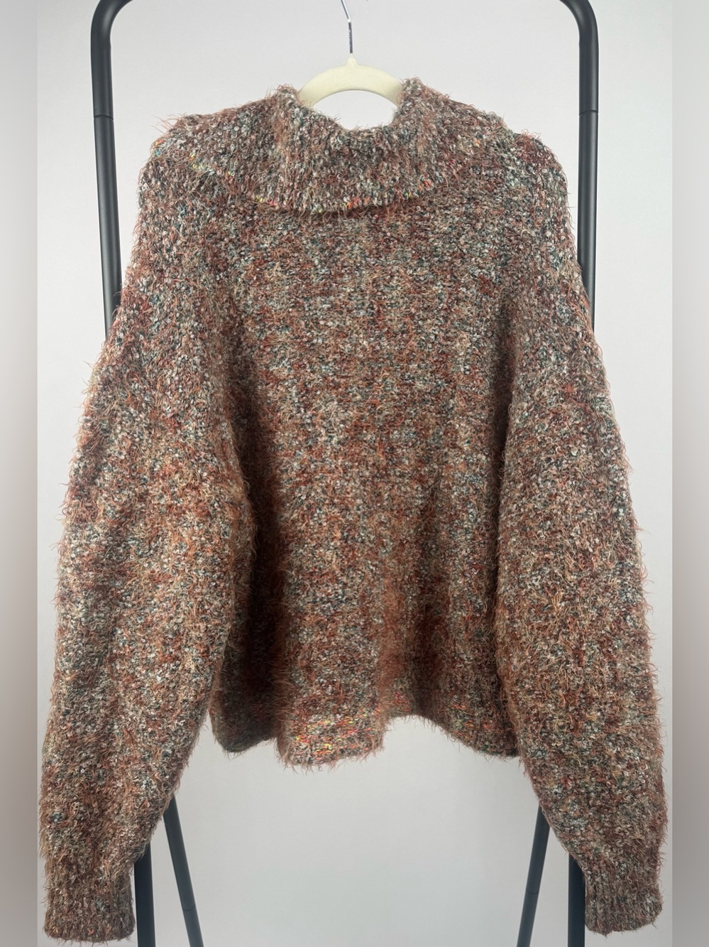 Free People Stellar Knit Pullover Sweater Auburn Bay Eyelash Knit Size M - Picture 6 of 9